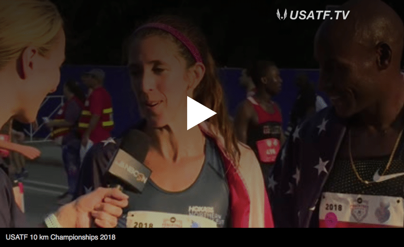 Steph Bruce Peachtree Post Race HOKA NAZ Elite